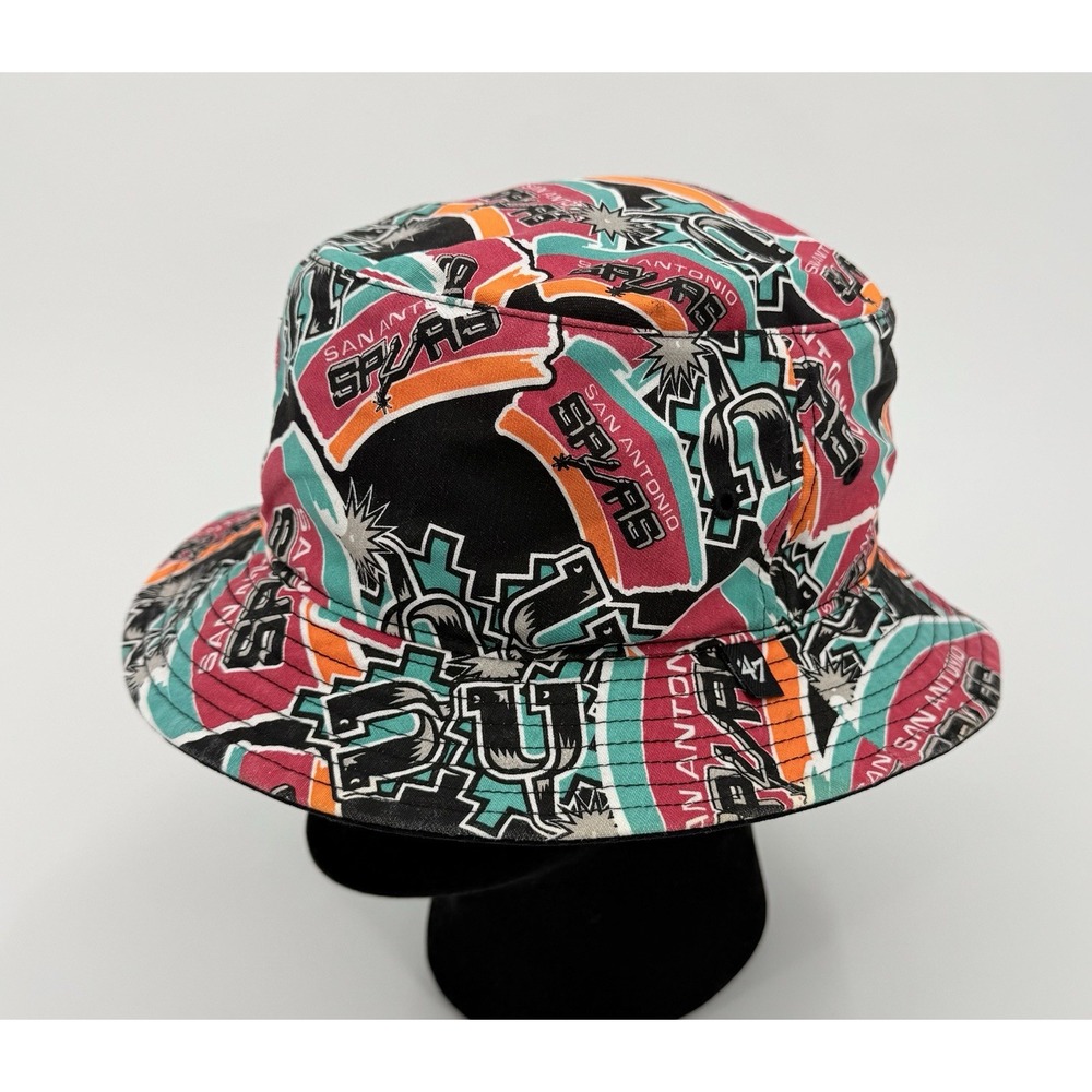 '47 San Antonio Spurs Hardwood Classics Bucket Hat Fiesta Allover Print OSFA HTF